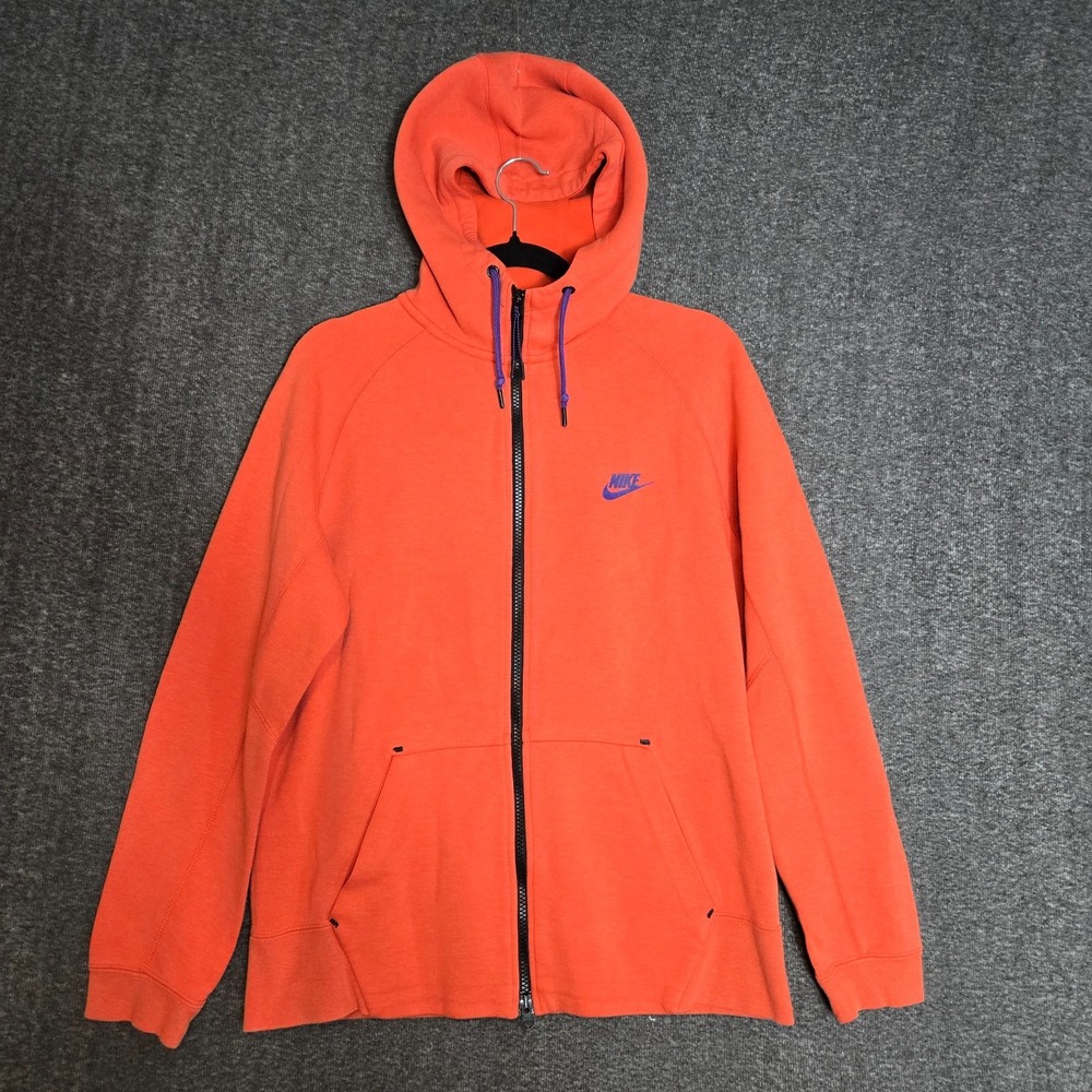 Nike Tech Fleece Windrunner Men's Sz‎ M Orange / Purple Hoodie Full Zip